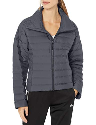 Image of adidas Women's Varilite Relaxed Down Jacket, Carbon, XL