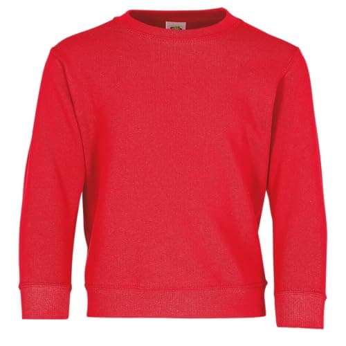 Image of Fruit of the Loom Kids Unisex Classic 80/20 Set-In Sweatshirt (3-4) (Red)