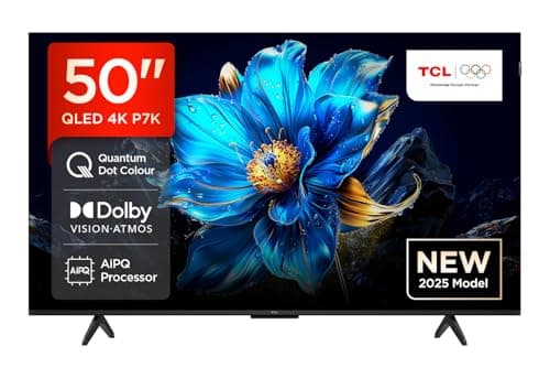 Image of TCL 50P7K-UK 50" QLED 4K Ultra HD HDR Google TV (Google Assistant, Freeview Play, Dolby Atmos, Dolby Vision, HDR10+, Motion Clarity，2025 Model)
