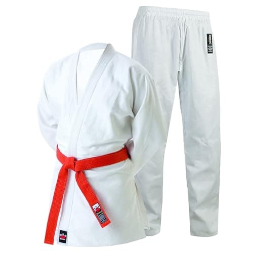 Image of Cimac Judo Gi - White - 350g Judo Suit, Student Training & Sparring Uniform for Kids & Adults, Comfy & Durable, Made of Polycotton, Single Weave, Comes with a Belt, 130cm
