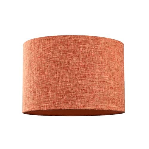 Image of Contemporary and Sleek 12 Inch Rustic Orange Linen Fabric Drum Lamp Shade 60w Maximum | 30cm Diameter | for Table Lamp or Pendant by Happy Homewares