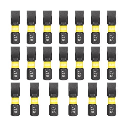 Image of 20 x KELSON 7mm Flat-Head 25mm Impact Rated Screwdriver Bits Slotted Slot SL7 1/4" Universal