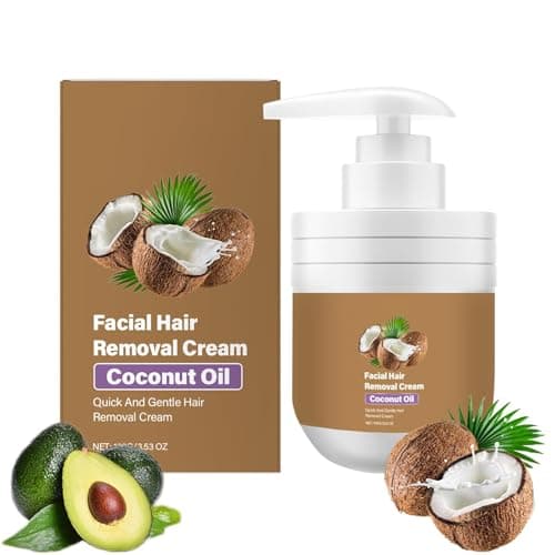 Image of Facial Hair Removal Cream, Coconut Serum Oil Facial Hair Removal Cream for Face And Body, Gentle Body Hair Remover Cream for Women, Moisturizing & Soothing, Non Irritation for Sensitive Skin (1)