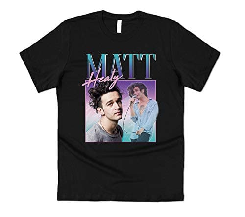 Image of Sanfran Clothing Matty Healy Homage Top 1975 Singer Band Fan Ugh World Tour T-Shirt Medium/Black