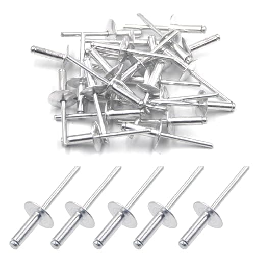 Image of BESTYCHAO 50pcs Aluminum Blind Rivets with Large Flange 4.8mm x 16mm, Pack of 50 (Silver)