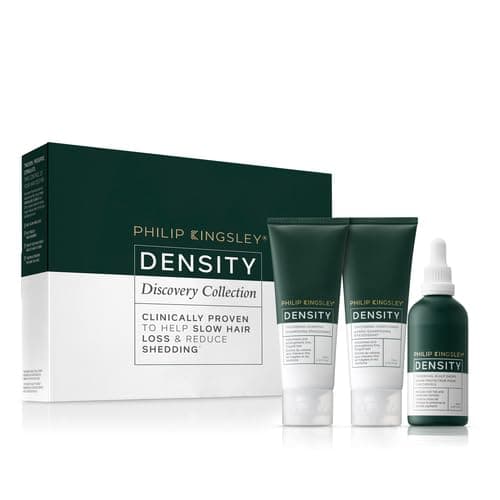 Image of Philip Kingsley | Density Discovery Collection | Full Size Scalp Drops, Thickening Shampoo & Conditioner | Hair Thinning & Scalp Care Regime | Strengthen & Volumise | 85ml, 75ml, 75ml