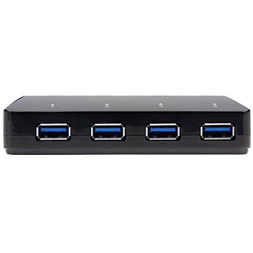 Image of StarTech.com 4-Port USB 3.0 Hub plus Dedicated Charging Port - 1 x 2.4A Port - Desktop USB Hub and Fast-Charging Station (ST53004U1C), black