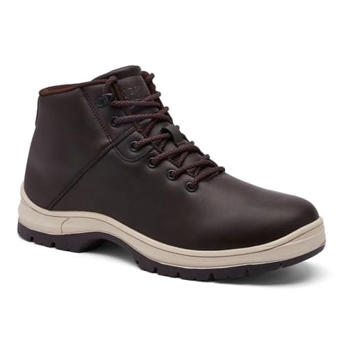 Image of TLOLA Men's Hiking Boots Lightweight Walking Boots Classic Chukka Boot for Travel Casual Shoes (Dark Brown 9)