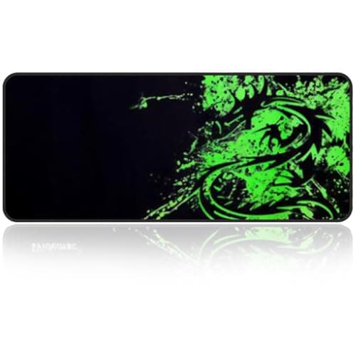 Image of Qisan Large gaming Mouse Pad/Mat Extended Large Size Mousepad for Computer Laptop 31.5"x11.8"x0.15" Keyboard Pad Desk Pad with Anti-slip Rubber Base Rectangle Mouse Pad Mat-Black & Green