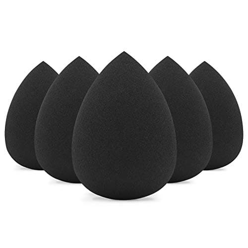 Image of BEAKEY Makeup Sponge Set, Foundation Blending Beauty Sponge, Makeup Applicator Flawless for Liquid, Cream, and Powder, Latex Free and Vegan Makeup Sponges-5 Pcs Black