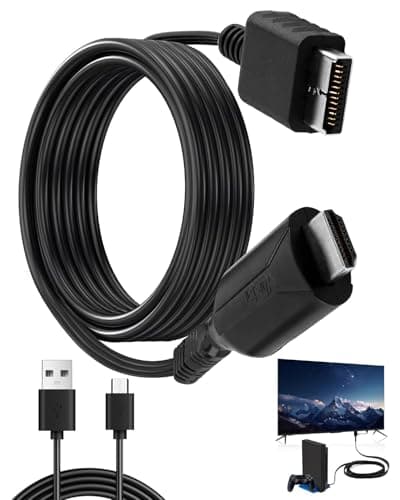 Image of PS1/PS2 to HDMI Adapter Cable, PS2 to HDMI Converter, HD Video Audio Multimedia Interface Cable Link Connector Supports 720P/1080P Compatible with PS1/PS2 Game Consoles HDTV Projector Monitor