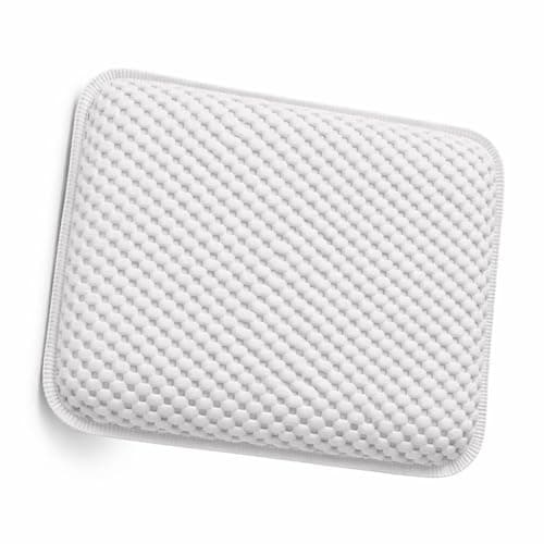Image of Bathtub Pillow Luxury Soft Bath Cushion – Non-Slip Waterproof Spa Headrest with Strong Suction Cups – Comfortable Neck & Back Support Bath Pillow for Home Relaxation (White)