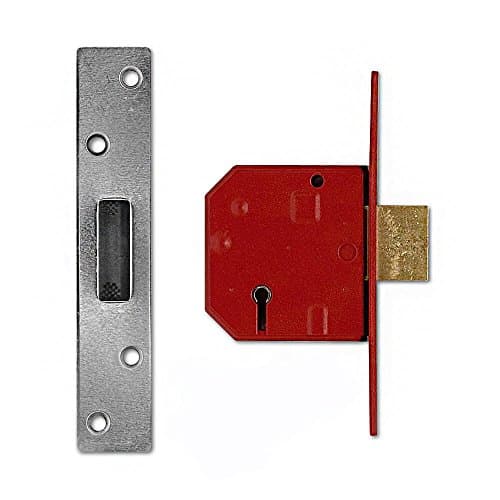 Image of Union Locks 2134E 5 Lever BS Mortice Deadlock 67mm - Satin Chrome Finish (Boxed)