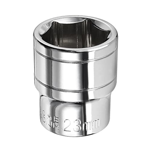 Image of Youzzei 23mm 1/2 Inch Square Drive Socket, 6 Point Metric Socket, Polishing Chrom Vanadium Alloy Steel 23mm Sockets 1/2" Drive for Car Repair Mechanical Maintenance Home Use