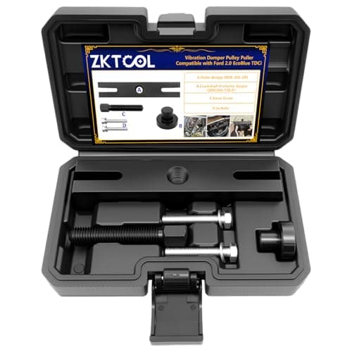 Image of ZKTOOL Crankshaft Pulley Puller Tool, Vibration Damper Pulley Puller, Pulley Installation and Removal Tool, Compatible with Ford 2.0 EcoBlue TDCi Engines, OEM 204-158-01, 205-295