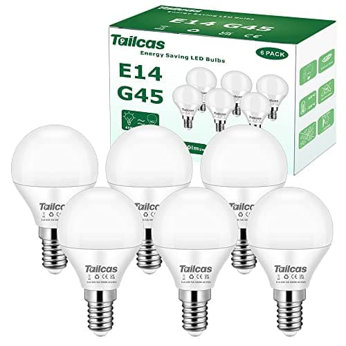 Image of E14 Led Light Bulb, 5W 6000K Daylight/Cool White (40/45W Equivalent) Small Edison Screw (SES) Bulb, G45 Golf Ball led Light Bulb, 450lm CRI>80 No Flickering Non-dimmable, for Interior Lighting, 6-Pack