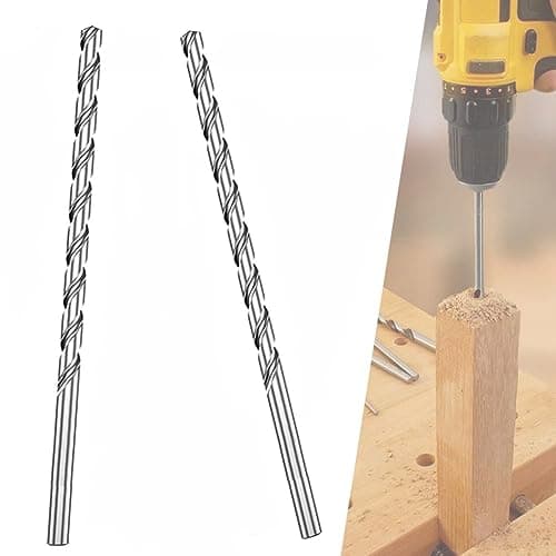 Image of 2 PCS 200MM x 10MM Extra Long Hss Drill Bit Set,Twist Drill Bits Straight Shank Tool Drill Bit (10MM)