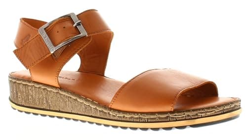 Image of Hush Puppies Female Ellie Wide Sandal, Tan, 4