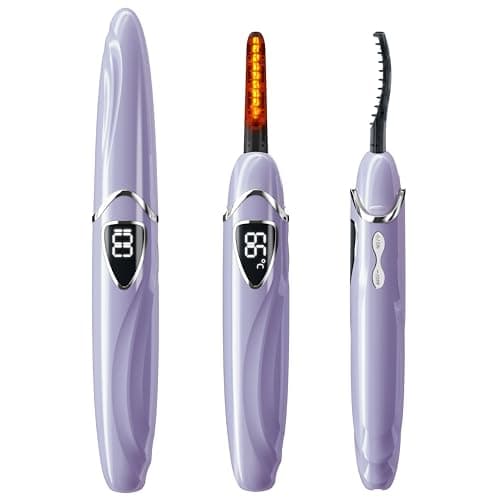 Image of EYECURL Heated Eyelash Curler, Heated Lash Curler, Eyelash Curler Heated for Perfect Curls Every Time - Long Lasting Makeup, Intelligent Power Off (Violet/Silver, S600-148MM)