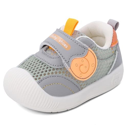 Image of MK MATT KEELY Baby Boys Girls First Walking Shoes Toddlers Summer Breathable Anti-Slip Trainer Sneakers for Infant,Size 5.5 UK Child,Grey