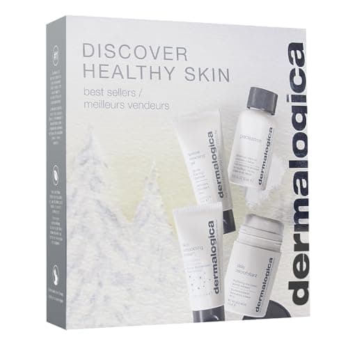 Image of Dermalogica Discover Healthy Skin Kit, Gift Edition, Polishes, Cleanses, Moisturisers, Precleanse 30ml, Special Cleansing Gel 15ml, Daily Microfoliant 13g, Skin Smoothing Cream 15ml