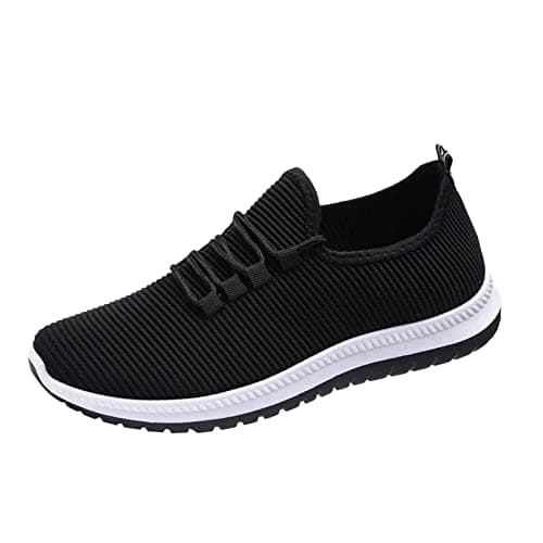 Image of Summer Shoes Men and Women Lightweight Shoes Running Casual Shoes Trainers White Women's Casual Shoes Men, black, 7 UK