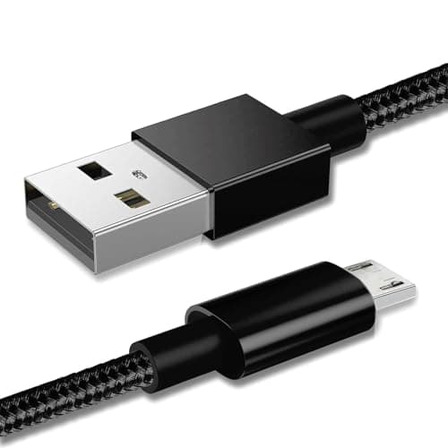 Image of World biz Micro USB Cable, 1M Micro USB Android 3.1A Fast Charger Cable Nylon Braided USB Micro Cord Compatible for Samsung S7/S6,Kindle Fire,Tablets,PS 4 Controller, Android Devices (Black)
