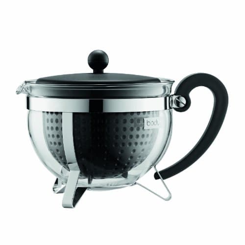 Image of Bodum 1.3 Litre Chambord Teapot with Coloured Plastic Filter, Black