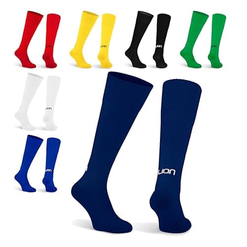 Image of LION SPORTSWEAR Plain Cub Football Socks – Kids & Adult Sizes – Multiple Colours – Comfortable & Durable Sports Socks - Navy | Small (UK 13-3)