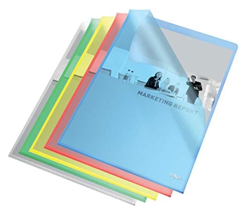 Image of Rexel Quality A4 Document Folder, Assorted Colours, Embossed, 115mic, Cut Flush, Copy Safe, Pack of 25, 2115640