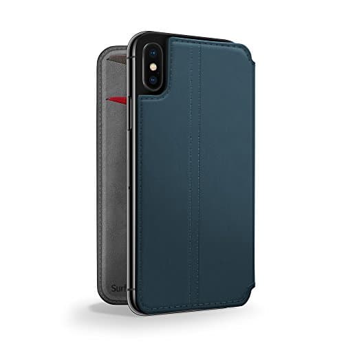 Image of Twelve South SurfacePad for iPhone X|Slim luxury leather folio with wake/sleep functionality (deep teal)