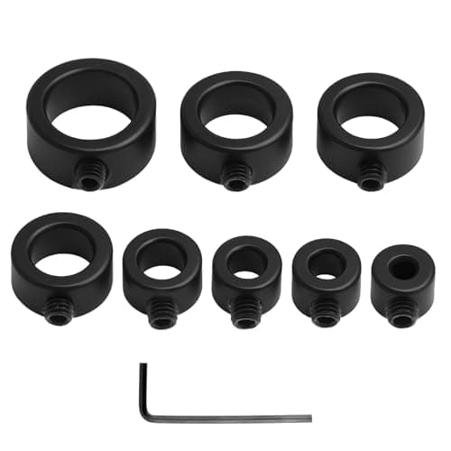 Image of Drill Bit Depth Stop Collar Set 8PCS - Woodworking Depth Limiter & Positioning Rings with Hex Wrench | 3-16mm for Consistent & Precise Drilling | DIY Home Repair Accessories Kit