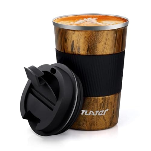 Image of Tlater Travel Mug, 380ml Insulated Coffee Cup Travel Mug with Leakproof Lids - Double Walled Vacuum Stainless Steel Travel Coffee for Hot & Cold Drinks, Water and Tea