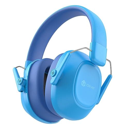 Image of iClever Ear Defenders Children, SNR 29dB Safety Noise Reduction Ear Protectors Autism & Concentration Aid, Noise Cancelling Headphones for Kids, Kids Ear Defenders for Fireworks, Concerts, Blue
