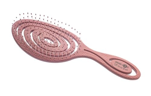 Image of Head Jog 08 Paddle Brush Flexible Soft Pin Bristles, Detangling Wet Or Dry Hair. Gentle Brushing Hairbrush. Detangle Brushes For Straight, Curly & Wavy Hair Types. (Blossom)