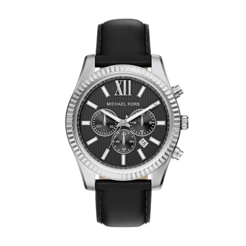 Image of Michael Kors Lexington Men's 45MM Silver-Tone Stainless Steel Watch, MK9256