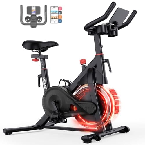 Image of Superun Exercise Bike for Home Use Spin Bike with Adjustable Magnetic Resistance, Stationary Bike with LCD Display and APP, 136 kg Weight Capacity