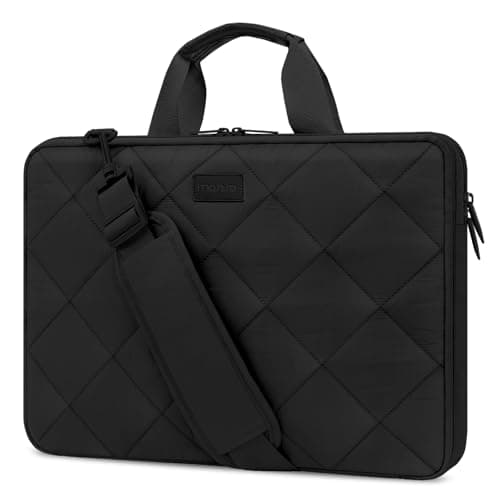 Image of MOSISO 360 Protective Laptop Bag 13.3 inch, 13-14 inch Computer Shoulder Bag Double Layer Fluffy Padded Anti-theft Zipper Compatible with MacBook, HP, Dell, Lenovo, Asus Notebook, Black