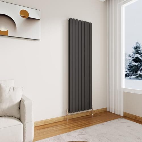 Image of Modern Vertical Flat Panel Radiator,1800x544mm Anthracite Double Stylish Panel Central Heating Heater, Perfect Efficient Hall Radiator, Traditional Wall Mounted Rads, Design Grey Radiator