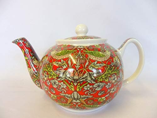 Image of William Morris red Strawberry Thief 2 Cup teapot from The Abbeydale Collection.