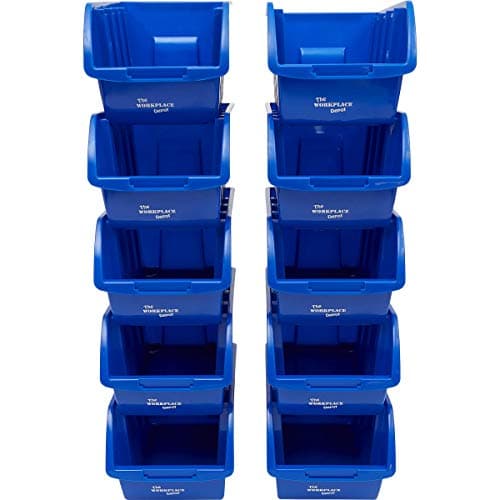 Image of The Workplace Depot Plastic Storage Bins - Nesting Stackable Small Parts Containers - Blue Pack of 10 - 127(H) x 150(W) mm