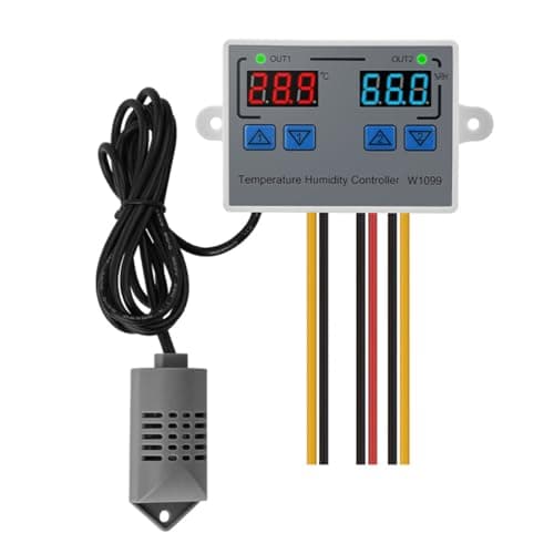 Image of Durlo Digital Humidity & Temperature Controller – 110-220V, Fahrenheit Display, Direct Output with 1m Sensor Probe
