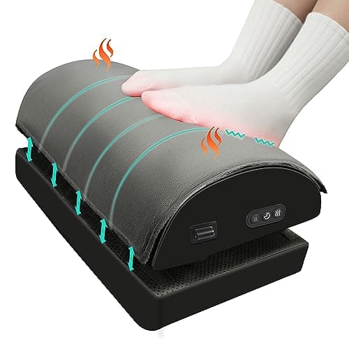 Image of Snailax Foot Rest Under Desk with Adjustable Heights, Office Heated Foot Rest with Double Layer, Ergonomic Foot Stool with Vibration Massage, Gaming Accessories for Desk for Lumbar Back Knee Pain