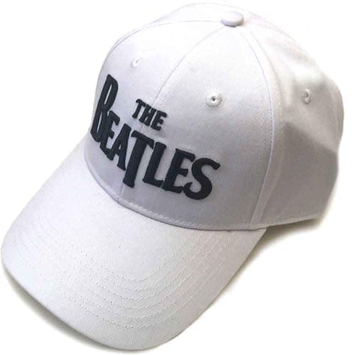 Image of The Beatles Baseball Cap Classic Drop T Band Logo Official White One Size