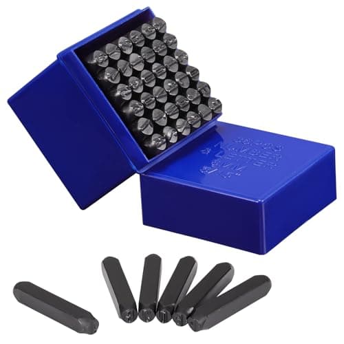 Image of Coolty 36PCS Number and Letter Punch Set, 8mm Metal Stamping Tool Set Kit Alphabet A-Z, Number 0-9 and & Seal Stamp for DIY Imprinting Metal Wood Plastic Leather