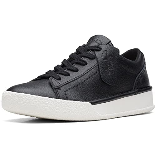 Image of Clarks Womens Craft Cup Walk Sneaker, Black Black Leather, 5.5 UK