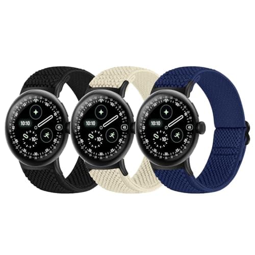 Image of BTTNG Elastic Watch Straps Compatible with Google Pixel Watch 4/3 41mm/Pixel Watch 2/1 Bands for Women Men, Adjustable Stretchy Sport Nylon Bands Replacement Wristbands 3 Pack