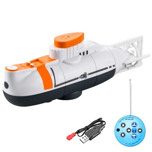 Image of Ssguopte Remote Control Submarine, Waterproof Simulation Submarine Toy for Kids, All-Directional Rc, USB Rechargeable Rc for Pools, Water Tank, Gift, White