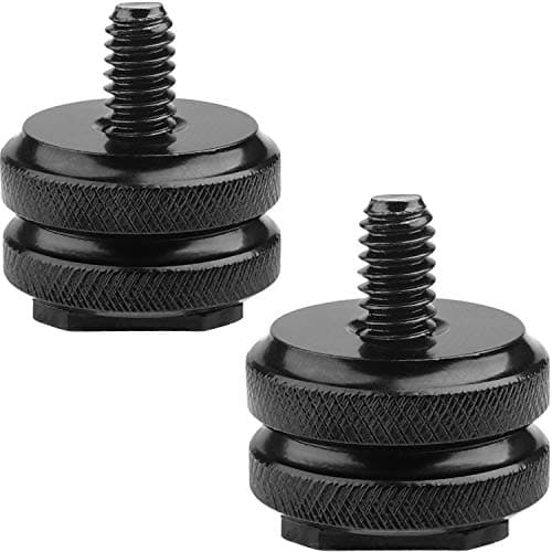 Image of Camera Hot Shoe Mount to 1/4"-20 Tripod Screw Adapter,Flash Shoe Mount for DSLR Camera Rig (Pack of 2)