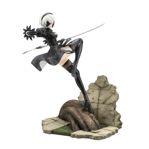 Image of Tongyundacheng Anime Figure 2B, Yorha 2B Automata Action Figure, No.2 Type B Statue Model, Battel Ver, PVC Collectible Ornament, Desktop Decoration Gifts, 24cm